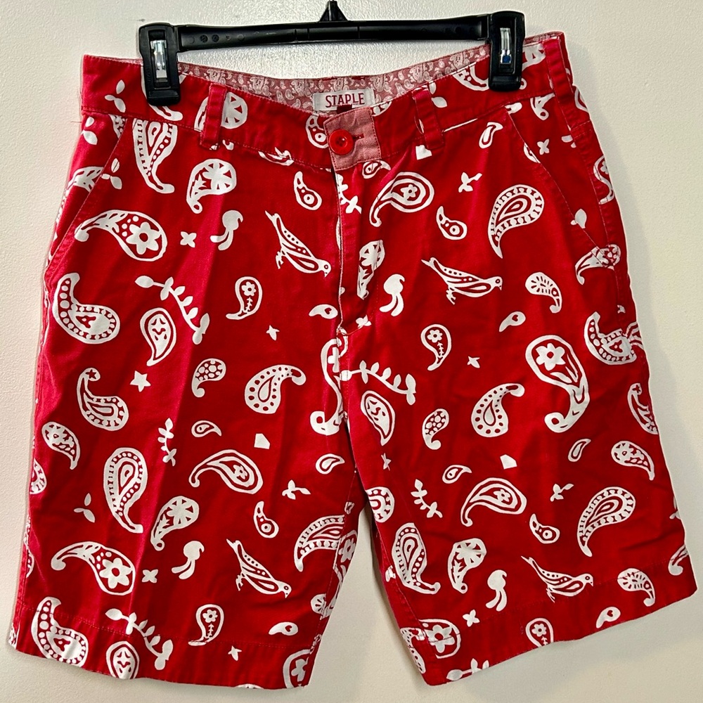 Rare Staple Pigeon Red Paisley Shorts
